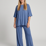 Ramse | Īsām piedurknēm oversized tops un platu staru bikšu komplekts