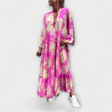 Marcela - Eleganti ziedu maksi kleiti