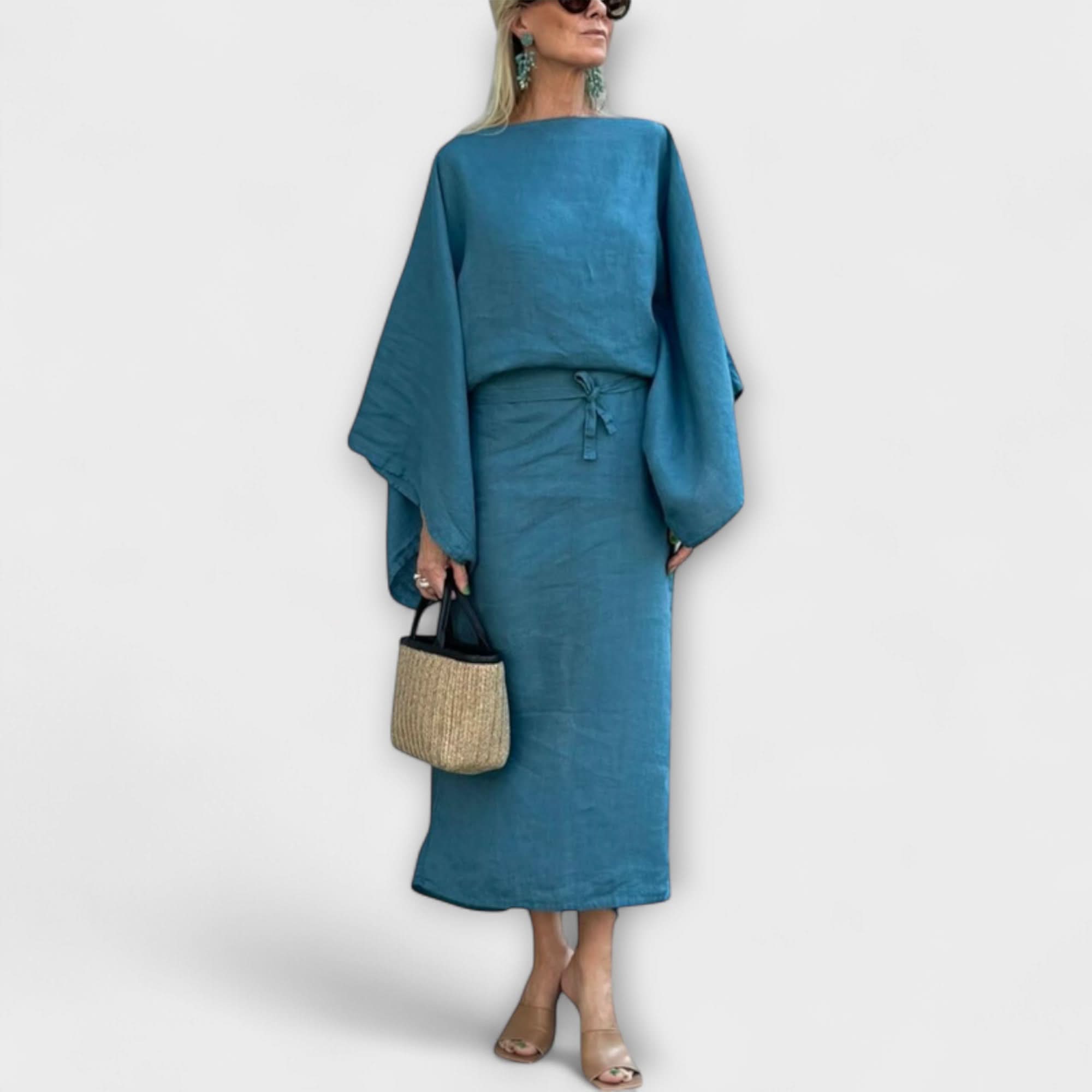 Ľubica - Kimono kleita no lina un kokvilnas