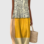 Leah™ Polka Dot Color Block Midi kleita
