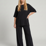 Ramse | Īsām piedurknēm oversized tops un platu staru bikšu komplekts
