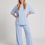 Ramse | Īsām piedurknēm oversized tops un platu staru bikšu komplekts