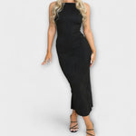 Daniela - Eleganta maxi kleita bez piedurknēm ar sadalīšanos