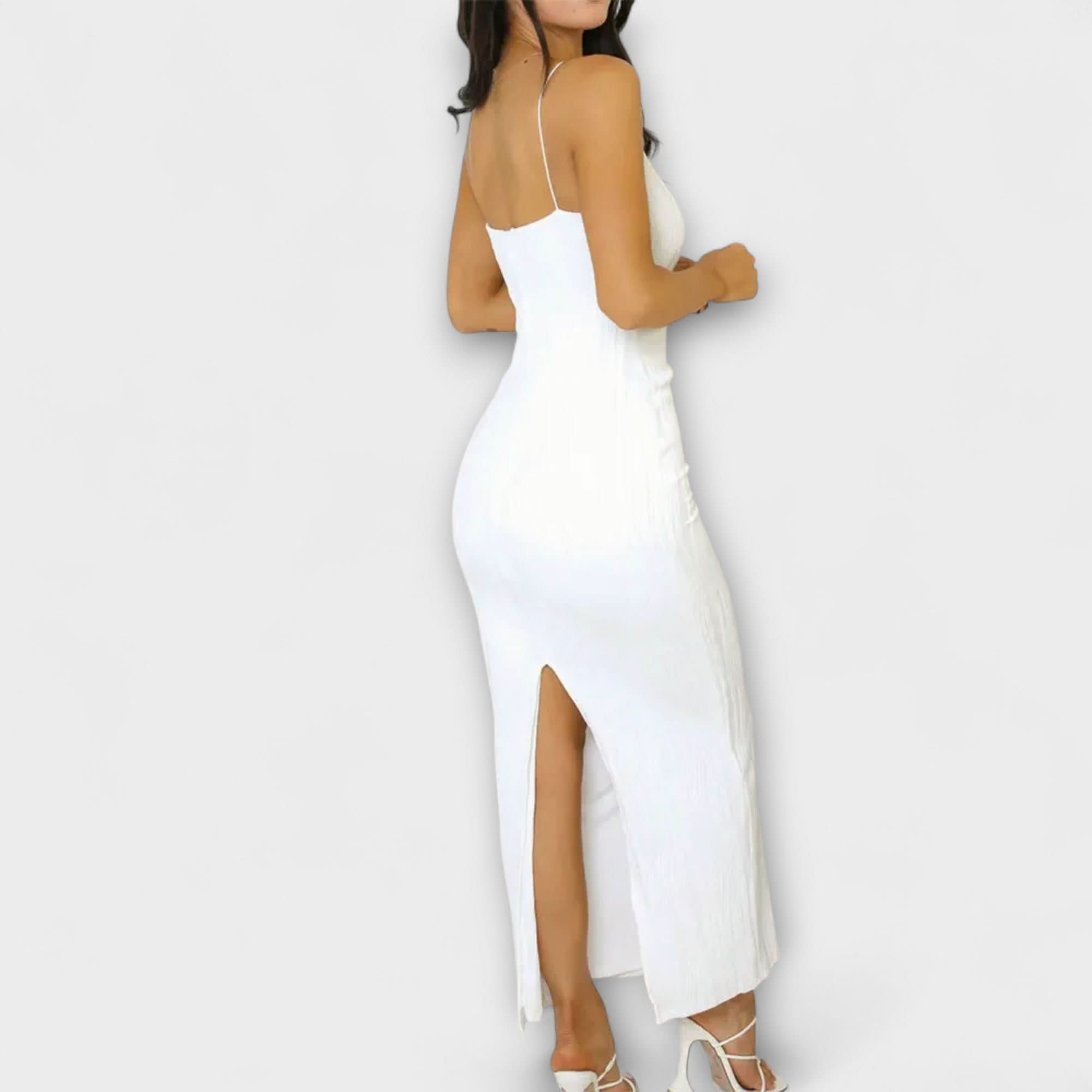 Daniela - Eleganta maxi kleita bez piedurknēm ar sadalīšanos