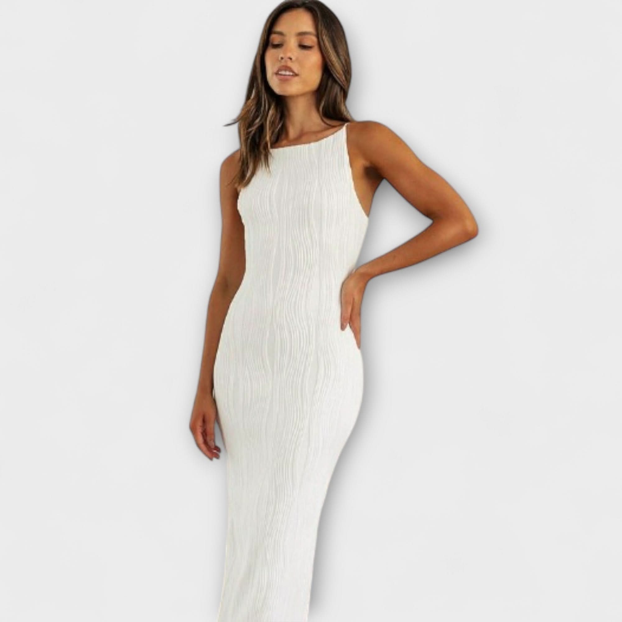 Daniela - Eleganta maxi kleita bez piedurknēm ar sadalīšanos