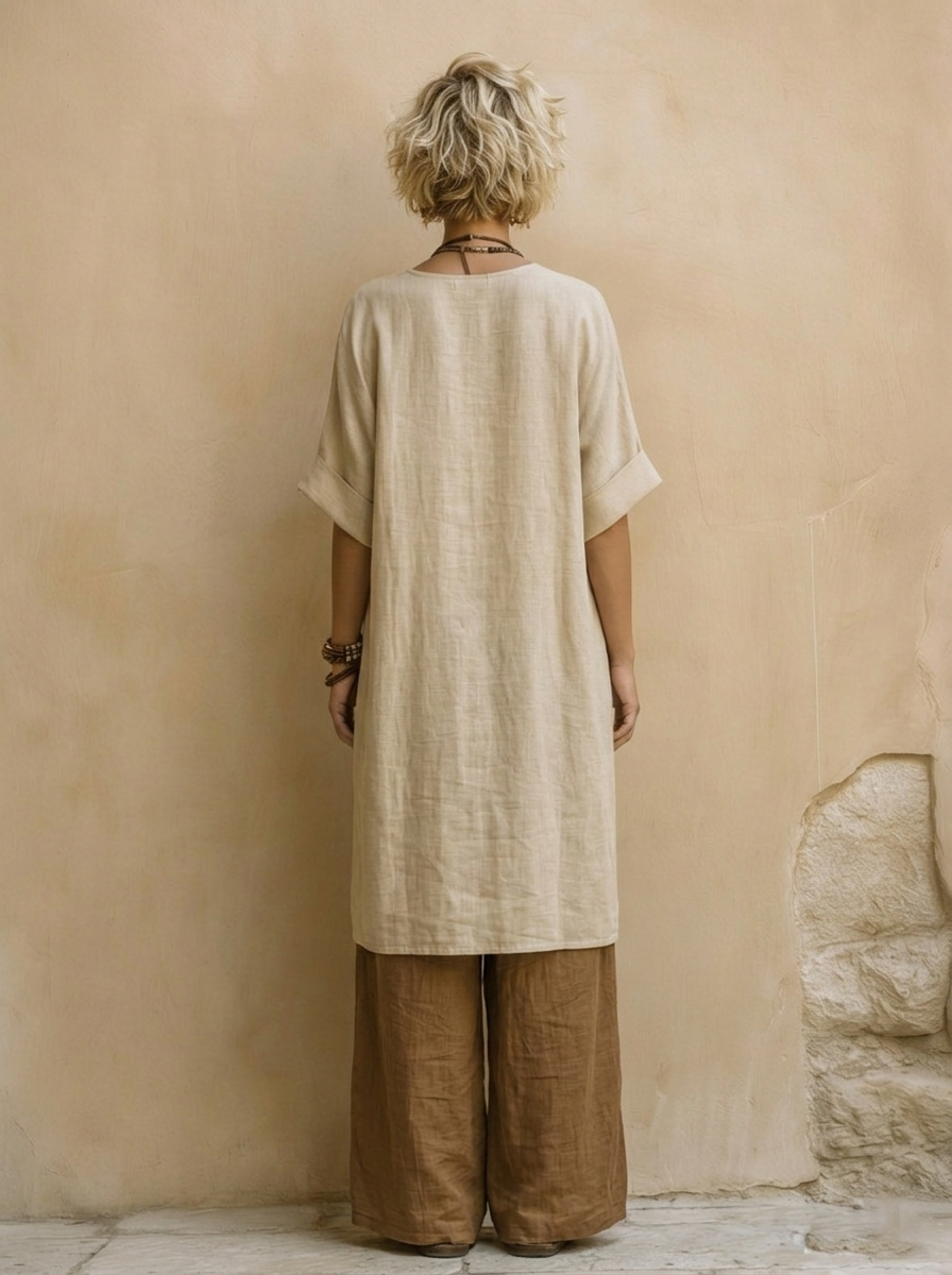 Sūzena | Boho vasaras komplekts ar platām biksēm