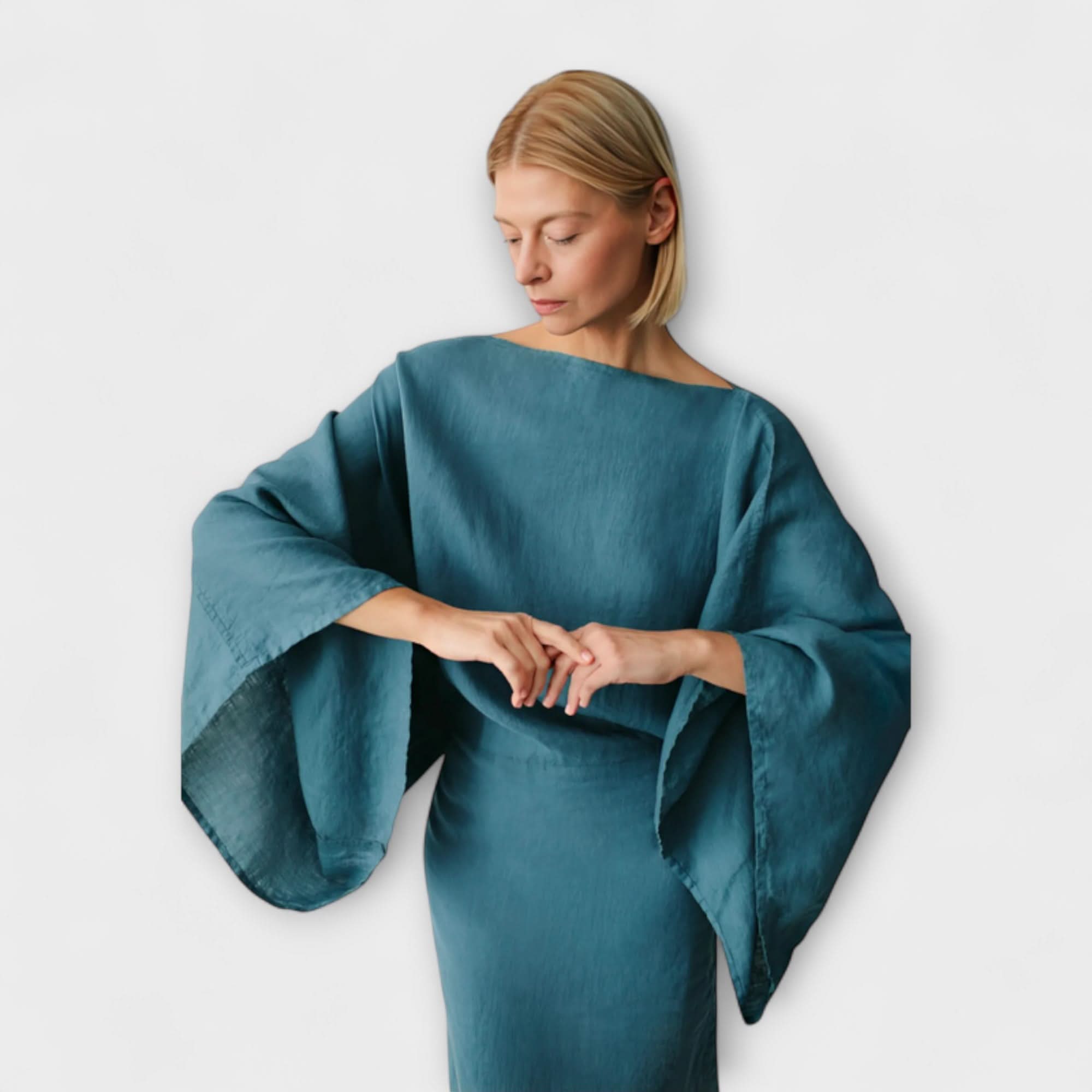Ľubica - Kimono kleita no lina un kokvilnas